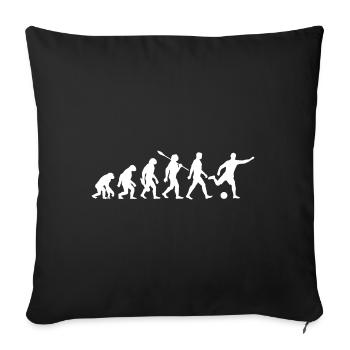 Evolution Fussball - Fußballspieler - Sofakissenbezug 45 x 45 cm - Schwarz - Vorne