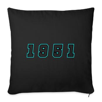 1951 Year Number - Sofa pillowcase 17,3'' x 17,3'' (45 x 45 cm) - black - Front