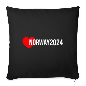 Norway 2024 Heart Holiday - Sofa pillowcase 17,3'' x 17,3'' (45 x 45 cm) - black - Front