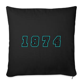 1974 Year Number - Sofa pillowcase 17,3'' x 17,3'' (45 x 45 cm) - black - Front