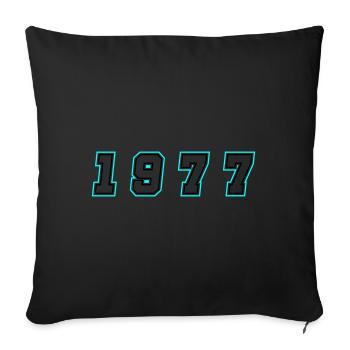 1977 Jahr Zahl - Sofakissenbezug 45 x 45 cm - Schwarz - Vorne