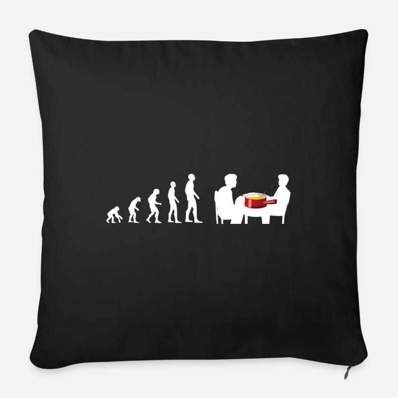 Evolution Kaese Fondue Schweiz - Sofakissenbezug 45 x 45 cm - Schwarz