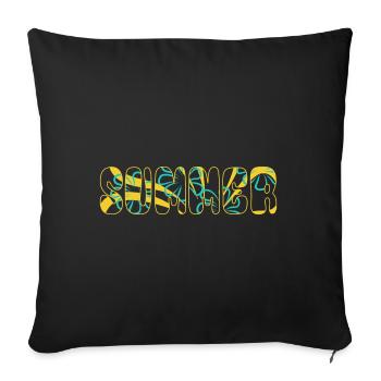 Summer - sun - holiday - good mood - Sofa pillowcase 17,3'' x 17,3'' (45 x 45 cm) - black - Front