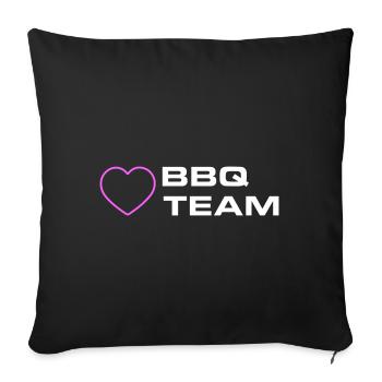 BBQ Grill Team Heart - Sofa pillowcase 17,3'' x 17,3'' (45 x 45 cm) - black - Front