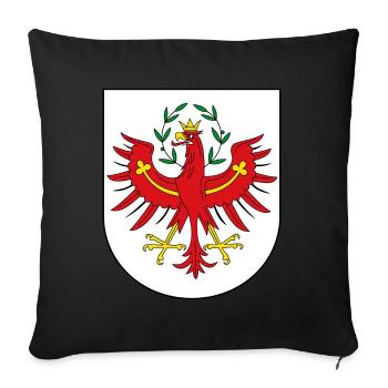 Wappen mit Tiroler Adler - Sofakissenbezug 45 x 45 cm - Schwarz - Vorne
