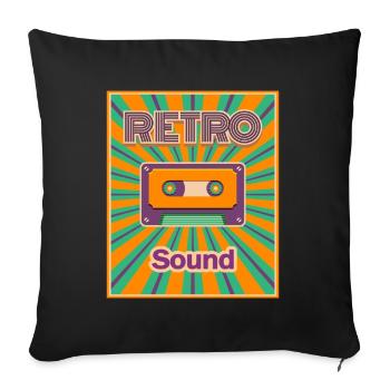 Cassette Retro Music - Sofa pillowcase 17,3'' x 17,3'' (45 x 45 cm) - black - Front