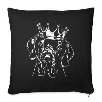 DOGE ALLEMAND Crown Dog Dogs Wilsigns - Housse de coussin décorative 45 x 45 cm - noir - Devant