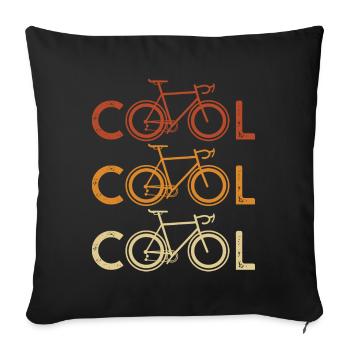 cool vélo cyclistes sport velos cool - Housse de coussin décorative 45 x 45 cm - noir - Devant