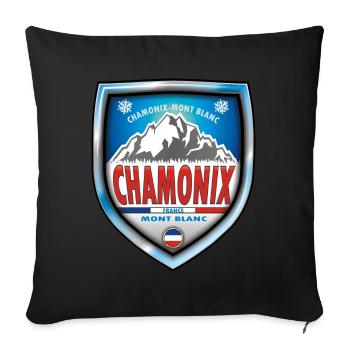 Chamonix Mont Blanc France - Sofa pillowcase 17,3'' x 17,3'' (45 x 45 cm) - black - Front