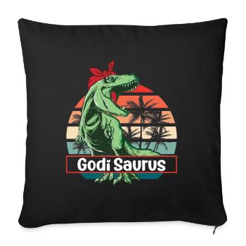 Godi Saurus zur Godi befördert Patentante Österrei - Sofakissenbezug 45 x 45 cm - Schwarz - Vorne