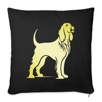 Afghan Hound Dog Silhouette - Sofa pillowcase 17,3'' x 17,3'' (45 x 45 cm) - black - Front