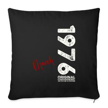 50th Birthday Gift Husband Vintage March 1976 - Sofa pillowcase 17,3'' x 17,3'' (45 x 45 cm) - black - Front