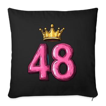 48 Number Crown - Sofa pillowcase 17,3'' x 17,3'' (45 x 45 cm) - black - Front