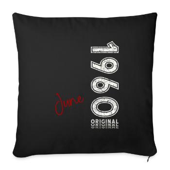 65th Birthday Original June Vintage 1960 - Sofa pillowcase 17,3'' x 17,3'' (45 x 45 cm) - black - Front