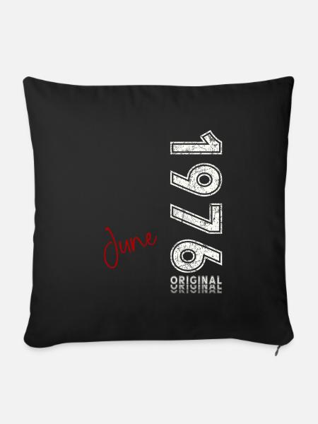 50. Geburtstag Original Juni Jahrgang 1976 - Sofakissenbezug 45 x 45 cm - Schwarz