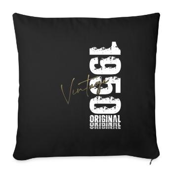 75ème Anniversaire Original Vintage 1950 - Housse de coussin décorative 45 x 45 cm - noir - Devant