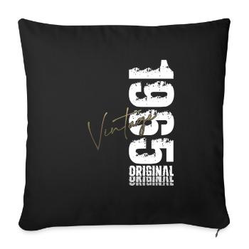 60th Birthday Original Vintage 1965 - Sofa pillowcase 17,3'' x 17,3'' (45 x 45 cm) - black - Front