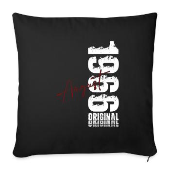 60th Birthday Legend August Born in 1966 - Sofa pillowcase 17,3'' x 17,3'' (45 x 45 cm) - black - Front