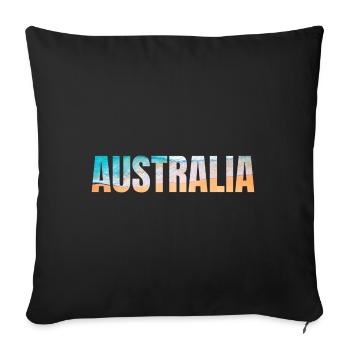 Australia - in English - Sofa pillowcase 17,3'' x 17,3'' (45 x 45 cm) - black - Front