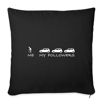 Me and my followers | old man, old woman - Sofa pillowcase 17,3'' x 17,3'' (45 x 45 cm) - black - Front