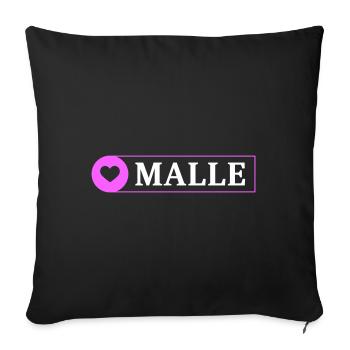 Cœur de Malle - Housse de coussin décorative 45 x 45 cm - noir - Devant