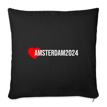 Vacances du cœur d’Amsterdam 2024 - Housse de coussin décorative 45 x 45 cm - noir - Devant