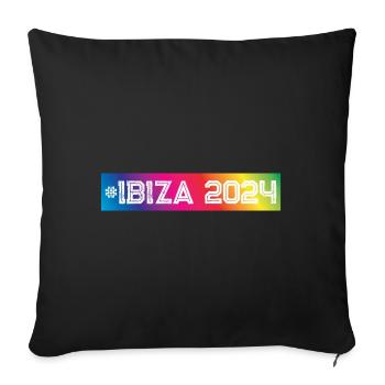 Ibiza 2024 Colorful - Sofa pillowcase 17,3'' x 17,3'' (45 x 45 cm) - black - Front