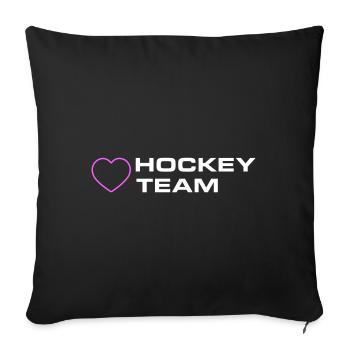 Hockey Team Heart - Sofa pillowcase 17,3'' x 17,3'' (45 x 45 cm) - black - Front