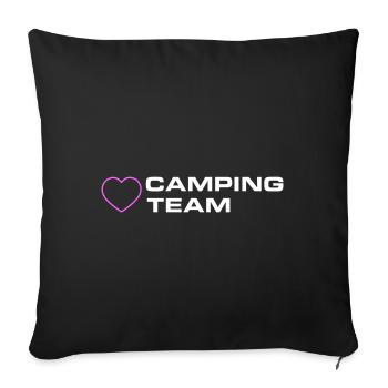 Camping Team Heart - Sofa pillowcase 17,3'' x 17,3'' (45 x 45 cm) - black - Front