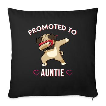 Promu à tante, tante mignonne, nouvelle tante, drôle - Housse de coussin décorative 45 x 45 cm - noir - Devant