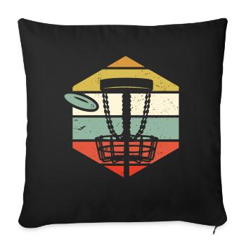 Disc Golf Sports Retro Disc Golf - Sofa pillowcase 17,3'' x 17,3'' (45 x 45 cm) - black - Front