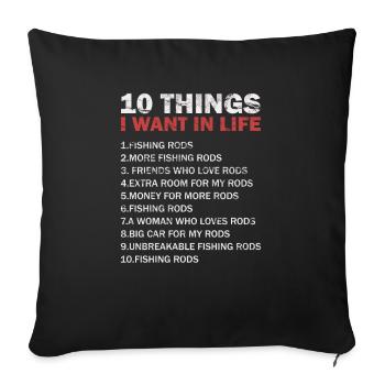 I love Fishing 10 things I love about fishing - Sofa pillowcase 17,3'' x 17,3'' (45 x 45 cm) - black - Front