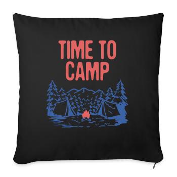 Time to Camp Summer Wildlife Tropical Outdoor - Sofakissenbezug 45 x 45 cm - Schwarz - Vorne