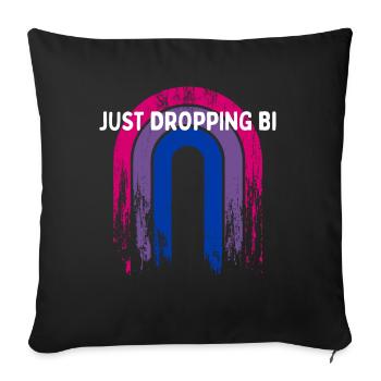 Juste laisser tomber Bi Bisexuel LGBTQ Bi Pride LGBT - Housse de coussin décorative 45 x 45 cm - noir - Devant