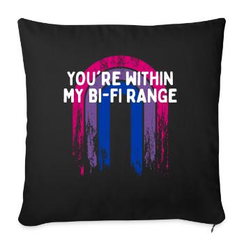 Vous êtes dans My Bi-Fi Range Bisexuel LGBTQ Bi - Housse de coussin décorative 45 x 45 cm - noir - Devant