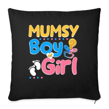 Pink or Blue Mumsy t’aime la meilleure maman de tous les temps - Housse de coussin décorative 45 x 45 cm - noir - Devant