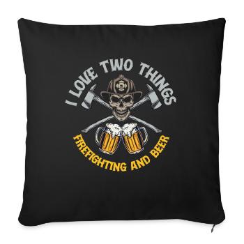 Feuerwehrmann Feuerwehr & Sprüche - Sofakissenbezug 45 x 45 cm - Schwarz - Vorne