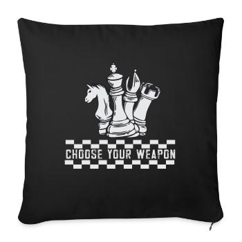 Lusitger Schachspieler Spruch I Schach - Sofakissenbezug 45 x 45 cm - Schwarz - Vorne