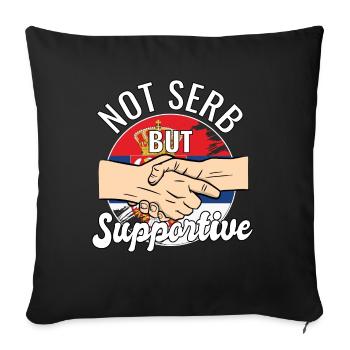 Pas serbe mais un voyageur de pays solidaire Serbie - Housse de coussin décorative 45 x 45 cm - noir - Devant