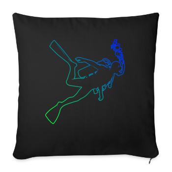 Scuba Diver Scuba Taucher Damen Diver Free Dive - Sofakissenbezug 45 x 45 cm - Schwarz - Vorne