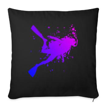 Scuba Diver Diving Men's Scuba Diving - Sofa pillowcase 17,3'' x 17,3'' (45 x 45 cm) - black - Front