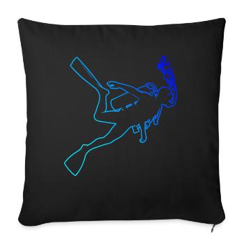 Plongée sous-marine Plongée sous-marine femme Plongée sous-marine Plongée sous-marine - Housse de coussin décorative 45 x 45 cm - noir - Devant