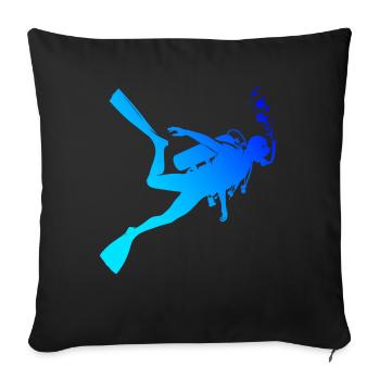 Diving Diver Diving Diver Men Free Dive - Sofa pillowcase 17,3'' x 17,3'' (45 x 45 cm) - black - Front