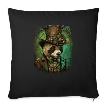 Steampunk Panda Bear - Sofa pillowcase 17,3'' x 17,3'' (45 x 45 cm) - black - Front