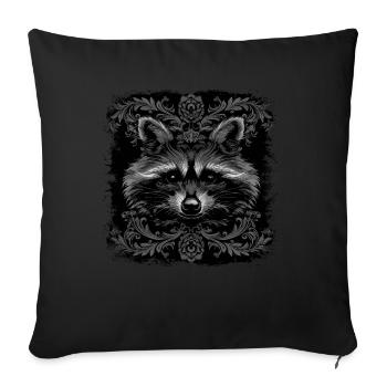 Raccoon Art - Sofa pillowcase 17,3'' x 17,3'' (45 x 45 cm) - black - Front