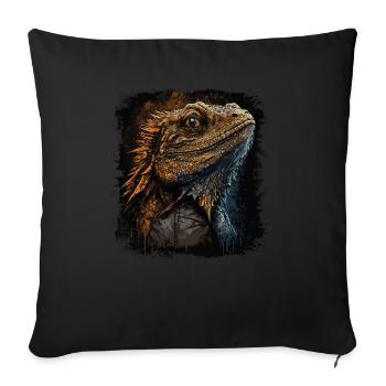 Dragon barbu Petit dragon - Housse de coussin décorative 45 x 45 cm - noir - Devant