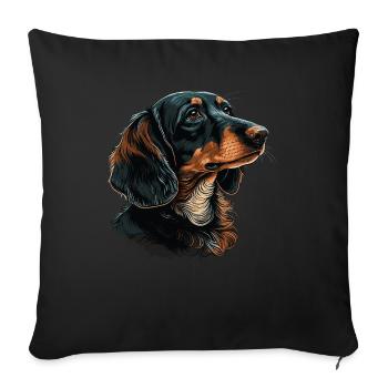 Dachshund - Sofa pillowcase 17,3'' x 17,3'' (45 x 45 cm) - black - Front