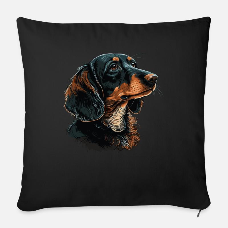Dackel - Sofakissenbezug 45 x 45 cm - Schwarz