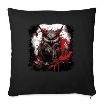 Gothic Owl - Sofa pillowcase 17,3'' x 17,3'' (45 x 45 cm) - black - Front