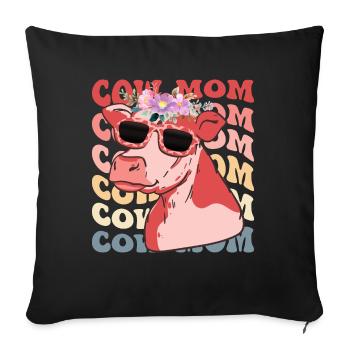 Cow Farmer Funny Farming Cows Animal Farm - Sofa pillowcase 17,3'' x 17,3'' (45 x 45 cm) - black - Front